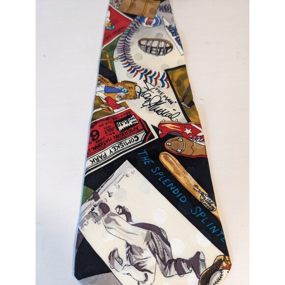 VTG Nicole Miller Baseball Theme 100% Silk Tie 1991 EUC - Picture 3 of 7